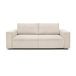 Canapea extensibilă cu velur Bobochic Paris Nihad, 245 cm, crem - alb