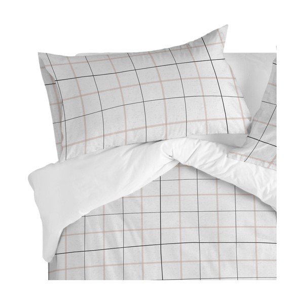 Set 2 fețe de pernă din bumbac Blanc Tartan, 50 x 75 cm-image-2