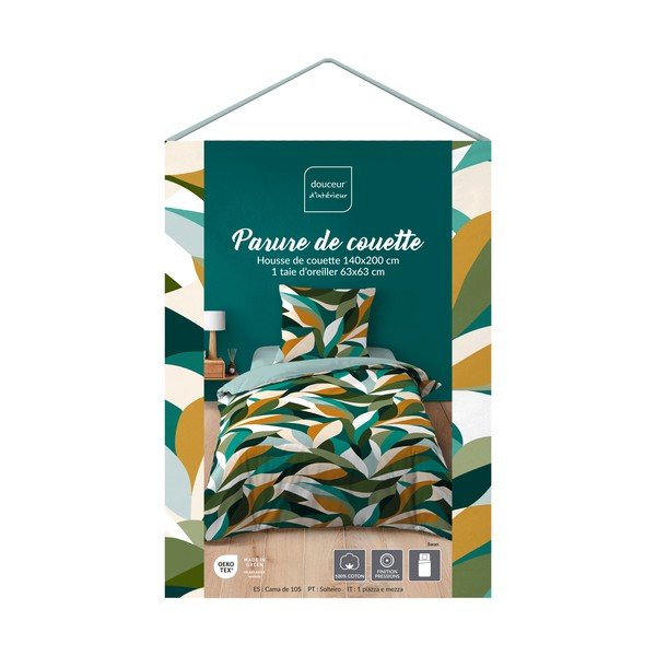 Lenjerie de pat din bumbac pentru pat de o persoană 140x200 cm Swan – douceur d'intérieur-image-1