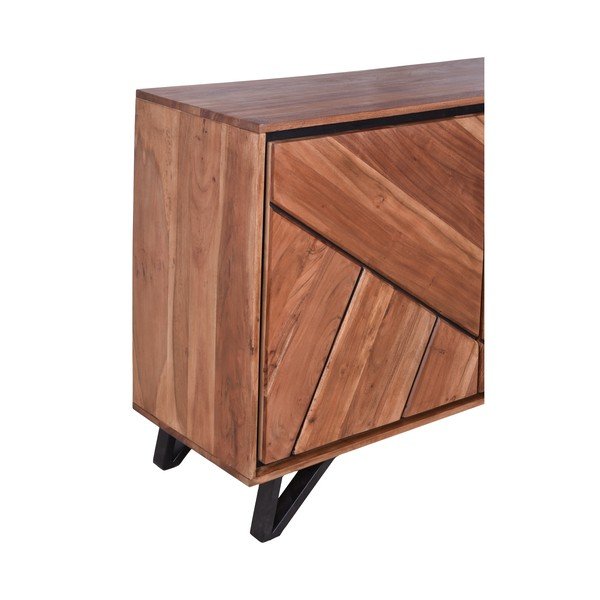 Dulap în culoare naturală din lemn de acacia 120x78x40 cm Ambala – Interia Home & Living-image-4