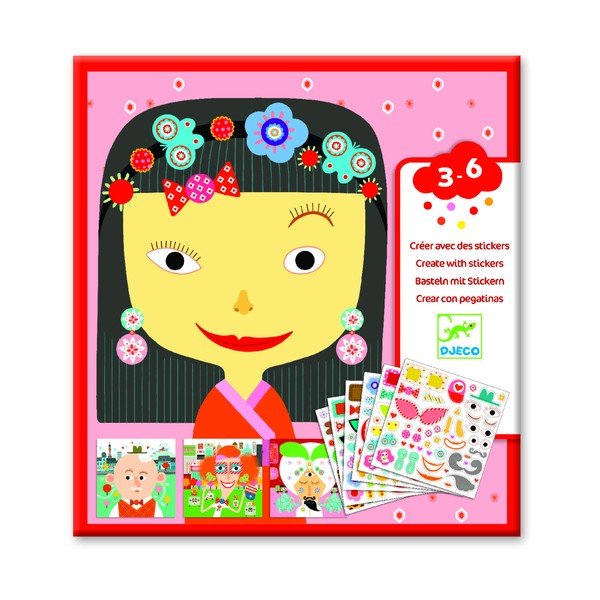 Set imagini cu autocolante Djeco Faces-image-2