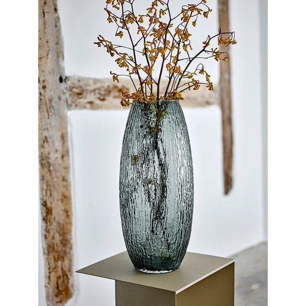 Vază gri din sticlă lucrată manual (înălțime 50 cm) Brock – Bloomingville-image-1