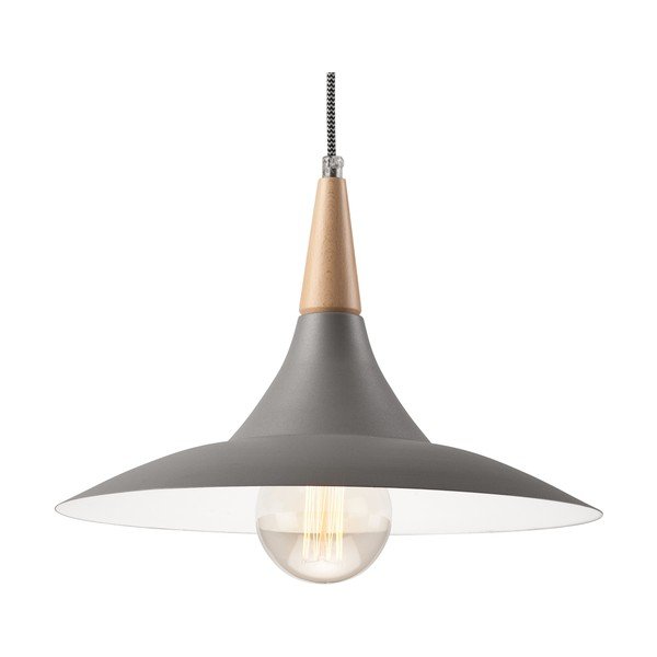 Lustră gri cu abajur din metal ø 30 cm Ufo – LAMKUR-image-4