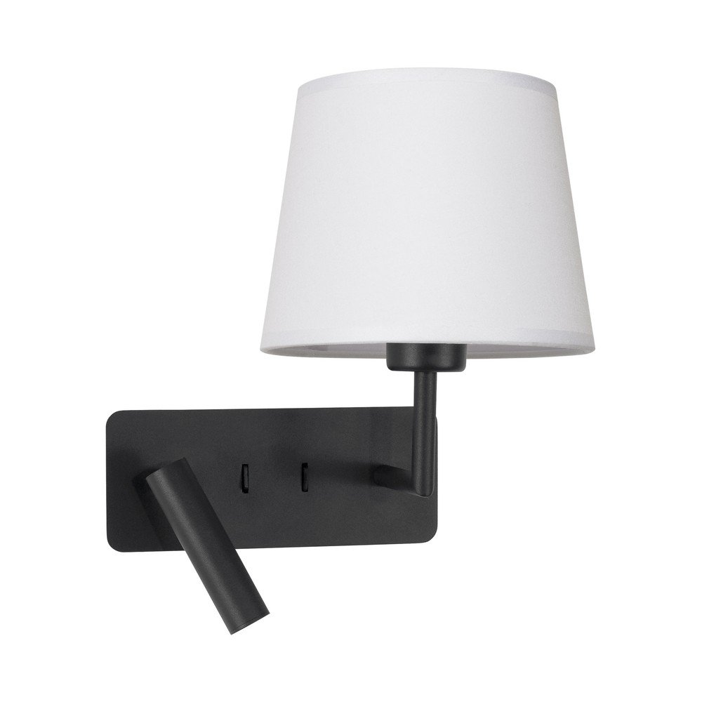 Aplică de perete albă/negru-mat cu structură flexibilă din aluminiu Savona – Nova Luce