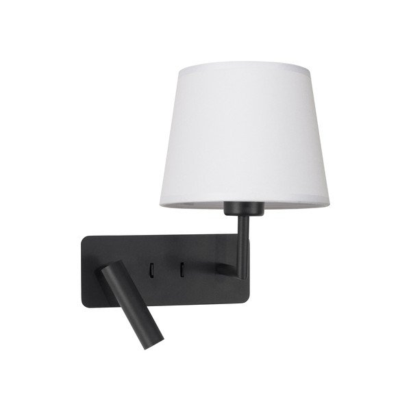 Aplică de perete albă/negru-mat cu structură flexibilă din aluminiu Savona – Nova Luce