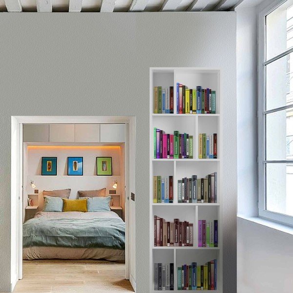 Bibliotecă din lemn Evergreen House Efran, alb-image-1