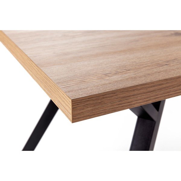 Masă de dining în culoare naturală cu blat din lemn de stejar 90x160 cm Marion – Marckeric-image-4