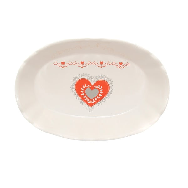 Platou oval din ceramicăř Kasanova Heart, 24 x 16 cm