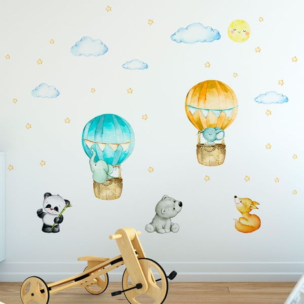 Autocolante de perete pentru camera copiilor Ambiance Balloons and Stars-image-1