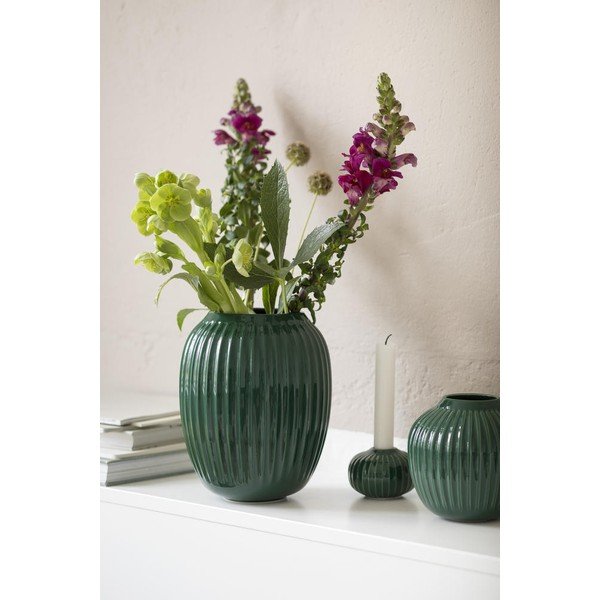 Vază din gresie Kähler Design Hammershoi, înălțime 20 cm, verde-image-3