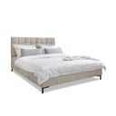 Pat matrimonial bej tapițat cu somieră 160x200 cm Eve – Miuform