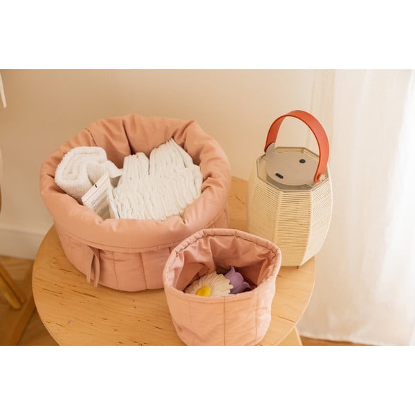 Cutii de depozitare pentru copii roz-deschis 2 buc. din material textil ø 30x20 cm Bambie Vintage Nude – Lorena Canals-image-4