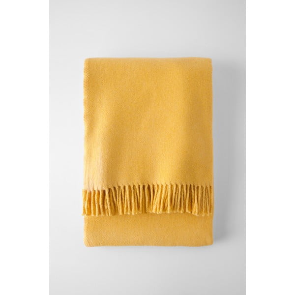 Pled din amestec de bumbac Euromant Basics, 140 x 180 cm, galben