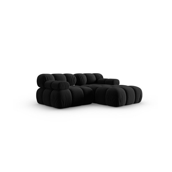 Colțar negru cu tapițerie din catifea (colț dreapta) Bellis – Micadoni Home-image-3