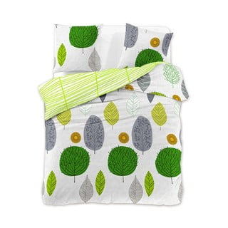 Lenjerie de pat verde din bumbac pentru pat dublu 220x200 cm Green Leaf – AmeliaHome
