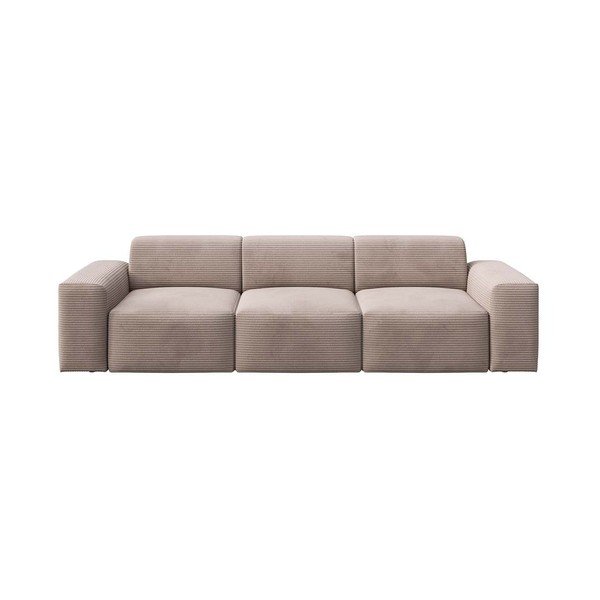 Canapea bej cu tapițerie din catifea reiată  285 cm Villet – Rodier