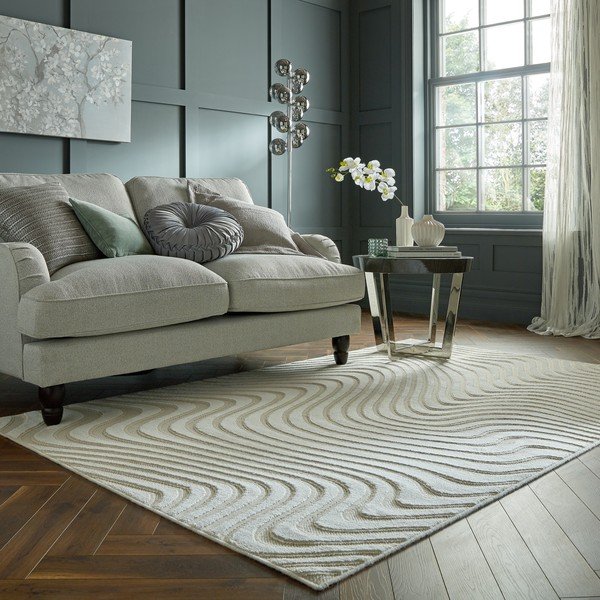 Covor din lână bej 230x160 cm Patna Channel - Flair Rugs-image-1