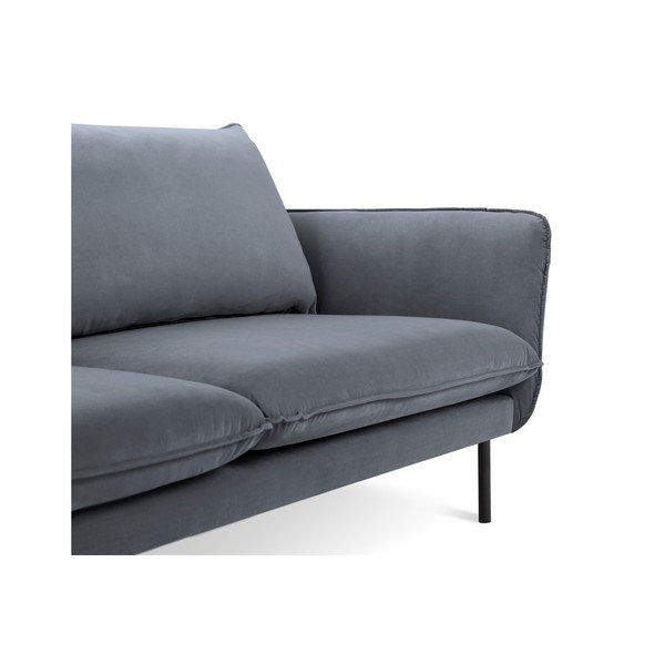 Canapea țesătură catifea Cosmopolitan Design Vienna, 160 cm, gri-image-3
