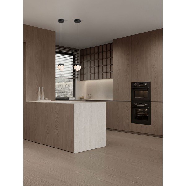 Lustră negru-mat LED cu intensitate reglabilă din aluminiu cu abajur din sticlă ø 12 cm Alicia – Nova Luce-image-1