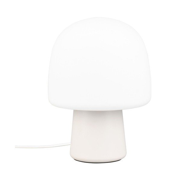 Veioză albă cu abajur din sticlă (înălțime 27 cm) Steen – Trio