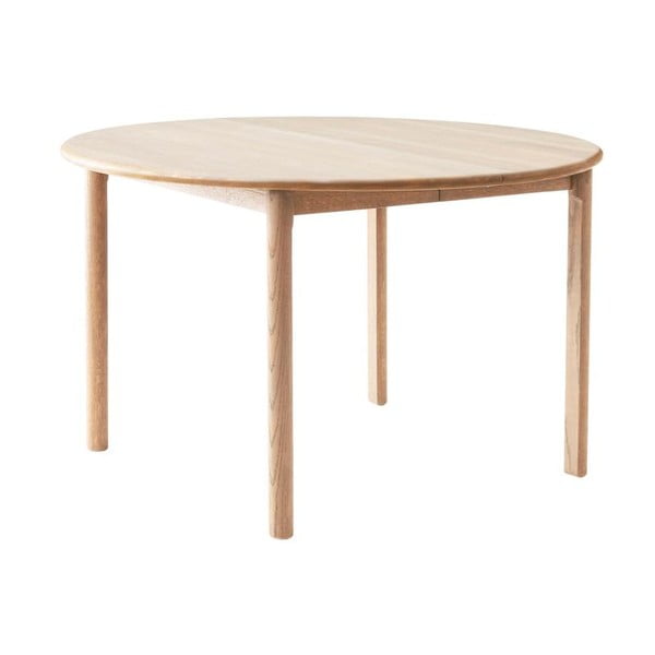 Masă de dining rotundă extensibilă din lemn de stejar cu blat suplimentar ø 120 cm Noor – Hammel Furniture