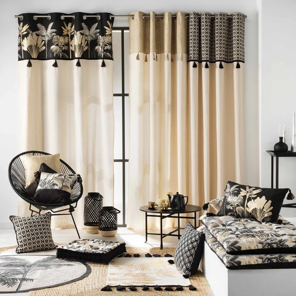 Draperie neagră/bej 140x240 cm Karaba – douceur d'intérieur-image-4