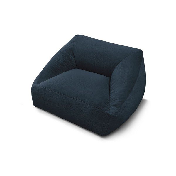 Fotoliu bean bag albastru închis cu tapițerie din blană artificială Lilibet – Bobochic Paris-image-3