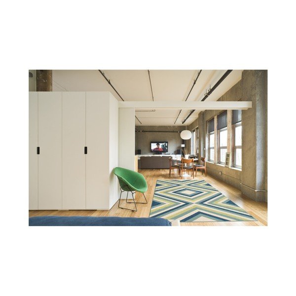 Covor adecvat pentru exterior Floorita Rombi Blue Green, 133 x 190 cm, verde albastru-image-1