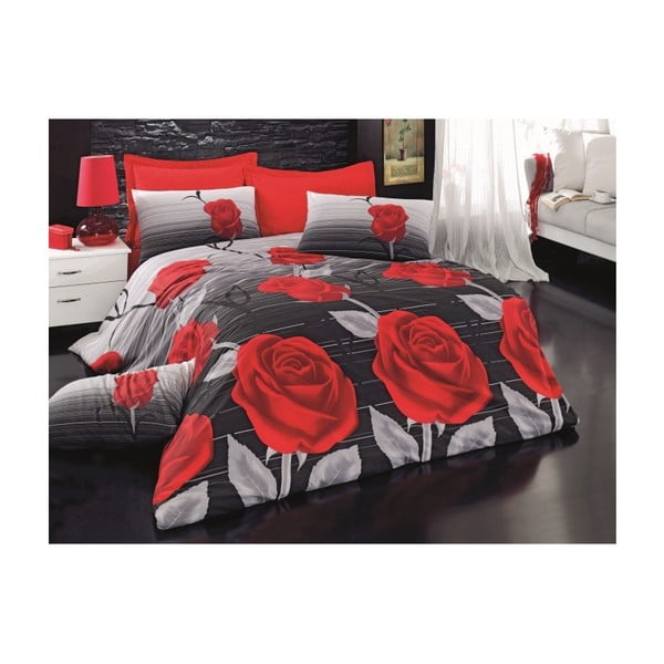 Lenjerie de pat, roșu-negru, Dream, 200x220 cm