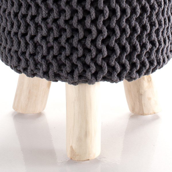 Taburet tricotat Tomasucci Knit, gri-image-4