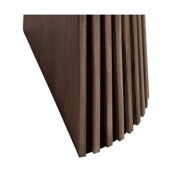 Masă de dining rotundă extensibilă cu blat cu aspect de lemn de stejar ø 120 cm Osaka – House Nordic-image-4