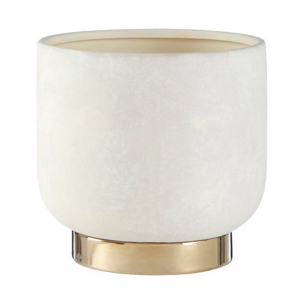 Ghiveci din gresie ceramică Premier Housewares Callie, ø 18 cm, alb - auriu