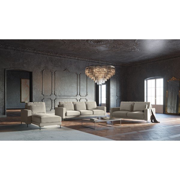 Canapea cu tapițerie de catifea Interieur 86 Seine, 158 cm, bej-image-4