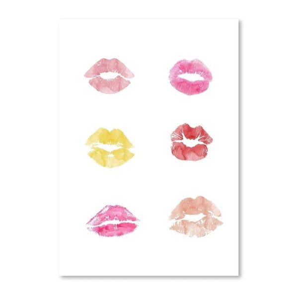 Poster Americanflat Lipstick Kisses, 30 x 42 cm
