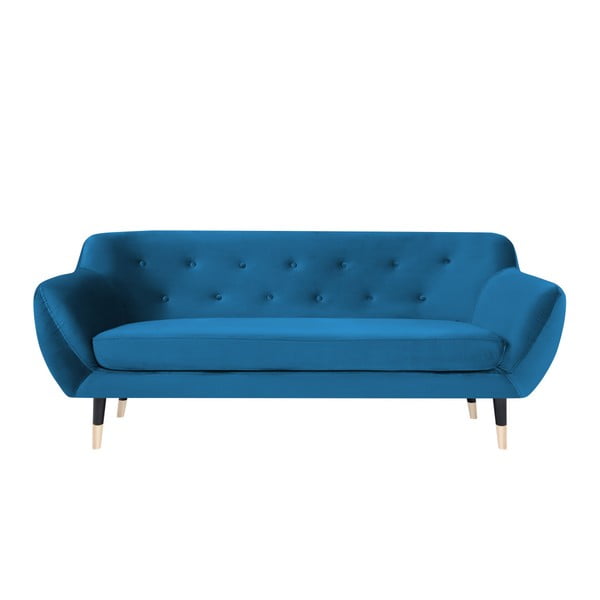 Canapea cu picioare negre Mazzini Sofas AMELIE, albastru, 188 cm