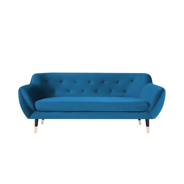 Canapea cu picioare negre Mazzini Sofas AMELIE, albastru, 188 cm