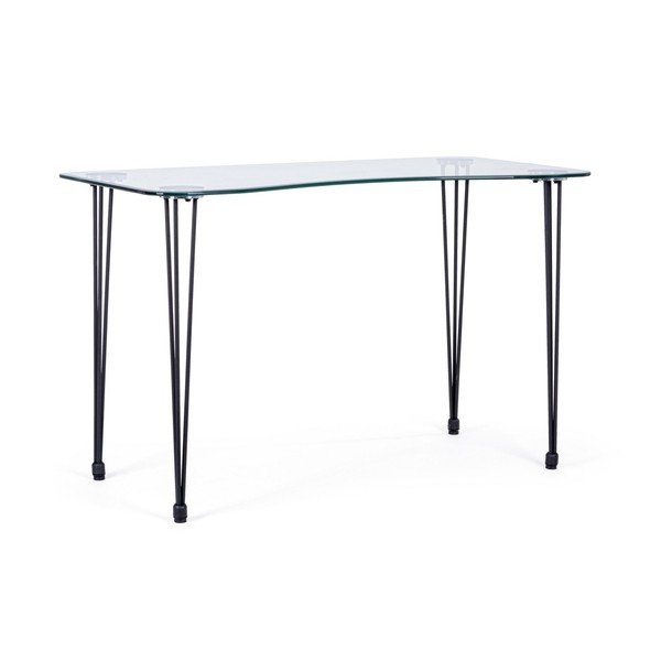 Birou cu blat din sticlă 60x120 cm Rondo – Bizzotto
