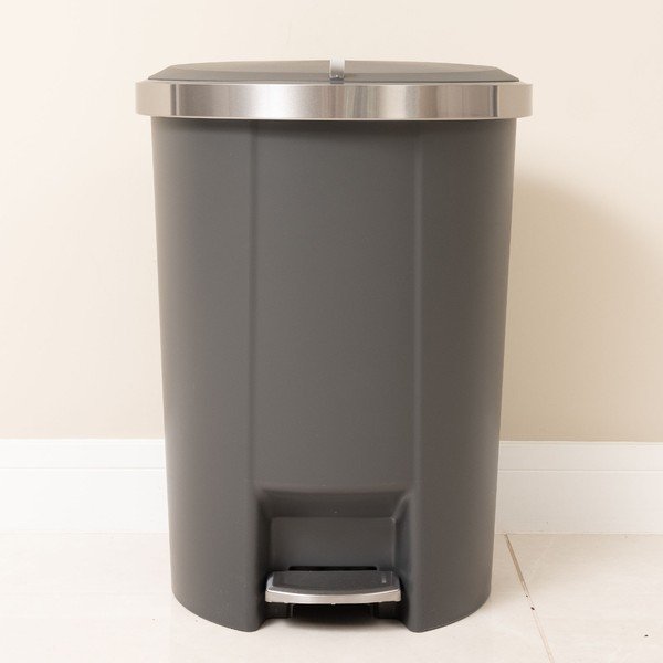 Coș de gunoi gri cu pedală din plastic 50 l – Addis-image-4