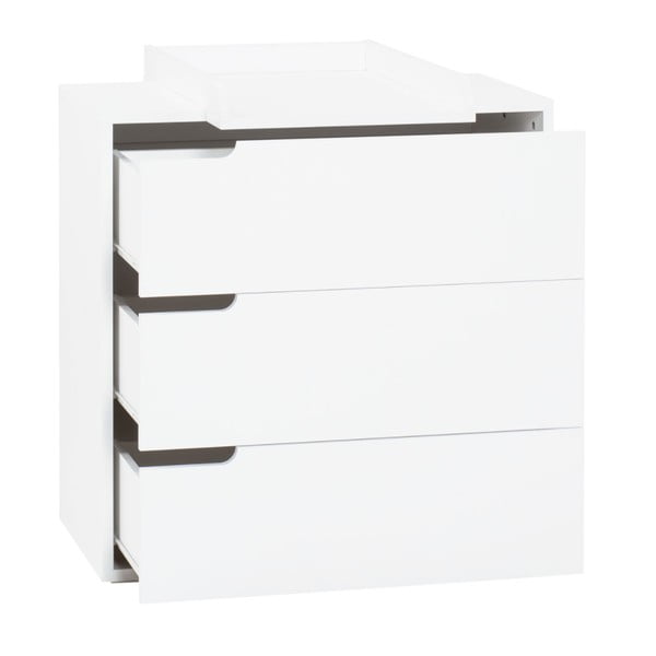 Comodă cu masă pentru înfășat Vox Milk, alb-image-1