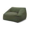 Fotoliu bean bag verde cu tapițerie din catifea reiată Lilibet – Bobochic Paris