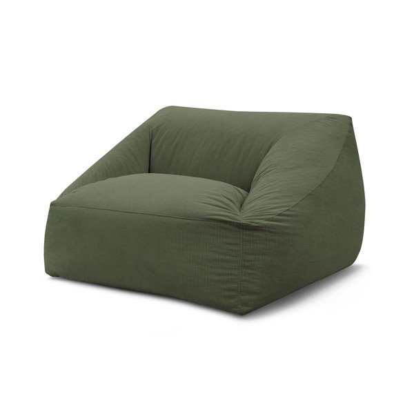 Fotoliu bean bag verde cu tapițerie din catifea reiată Lilibet – Bobochic Paris-image-2