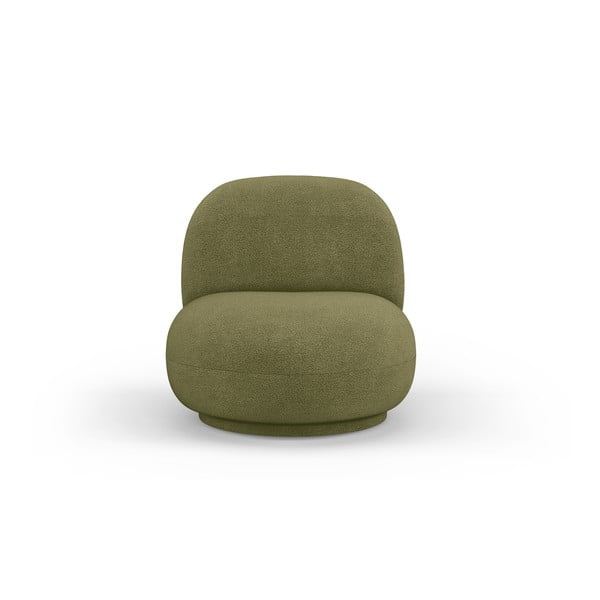 Fotoliu verde cu tapițerie din stofă bouclé Chuck – Micadoni Home