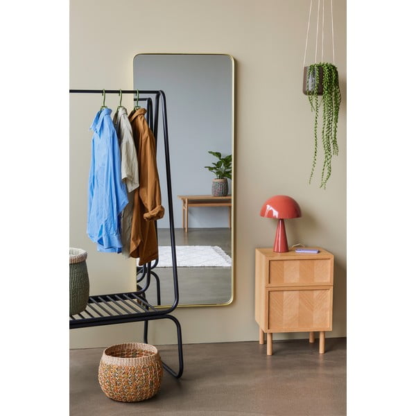 Noptieră în culoare naturală din lemn de stejar Herringbone – Hübsch-image-2