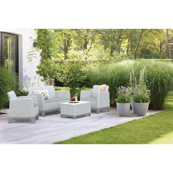 Set mobilier de grădină gri deschis pentru 4 persoane Scandi Forma – Keter-image-1