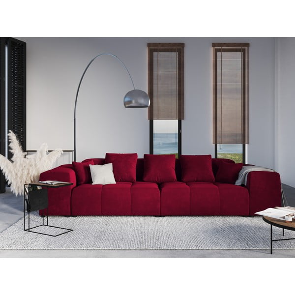 Pernă pentru canapea modulară roșie cu tapițerie din catifea Rome Velvet - Cosmopolitan Design-image-3