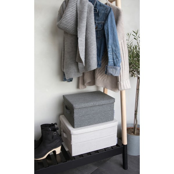 Cutie de depozitare bej din material textil cu capac 40x30x22 cm Soft Storage – Bigso-image-1