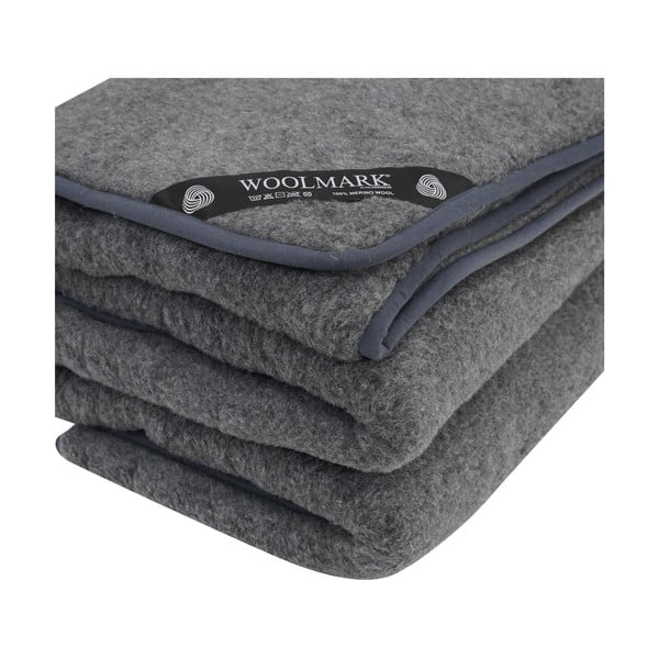 Cuvertură gri din lână 200x240 cm – Native Natural-image-1