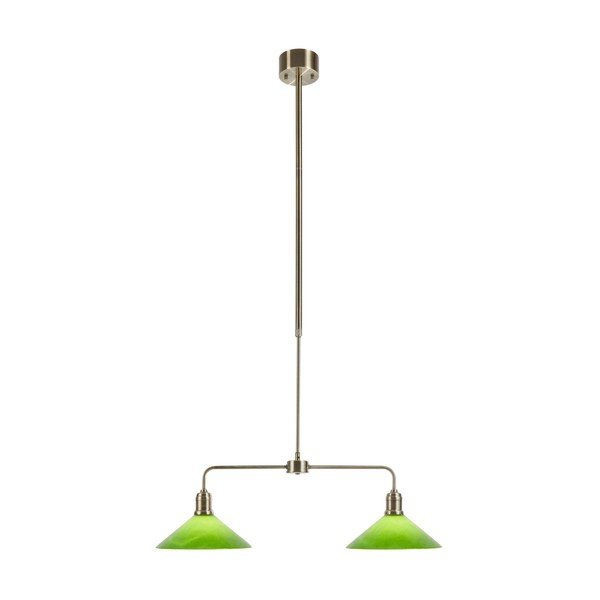 Lustră verde/alămie din metal cu abajur din sticlă Vela – Markslöjd