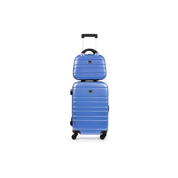 Set valiză și bagaj de mână Brand Developpement Vanity Case, albastru