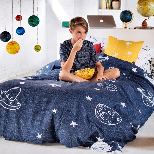 Lenjerie de pat pentru copii din bumbac pentru pat de o persoană 140x200 cm Starspace – Mr. Fox-image-4